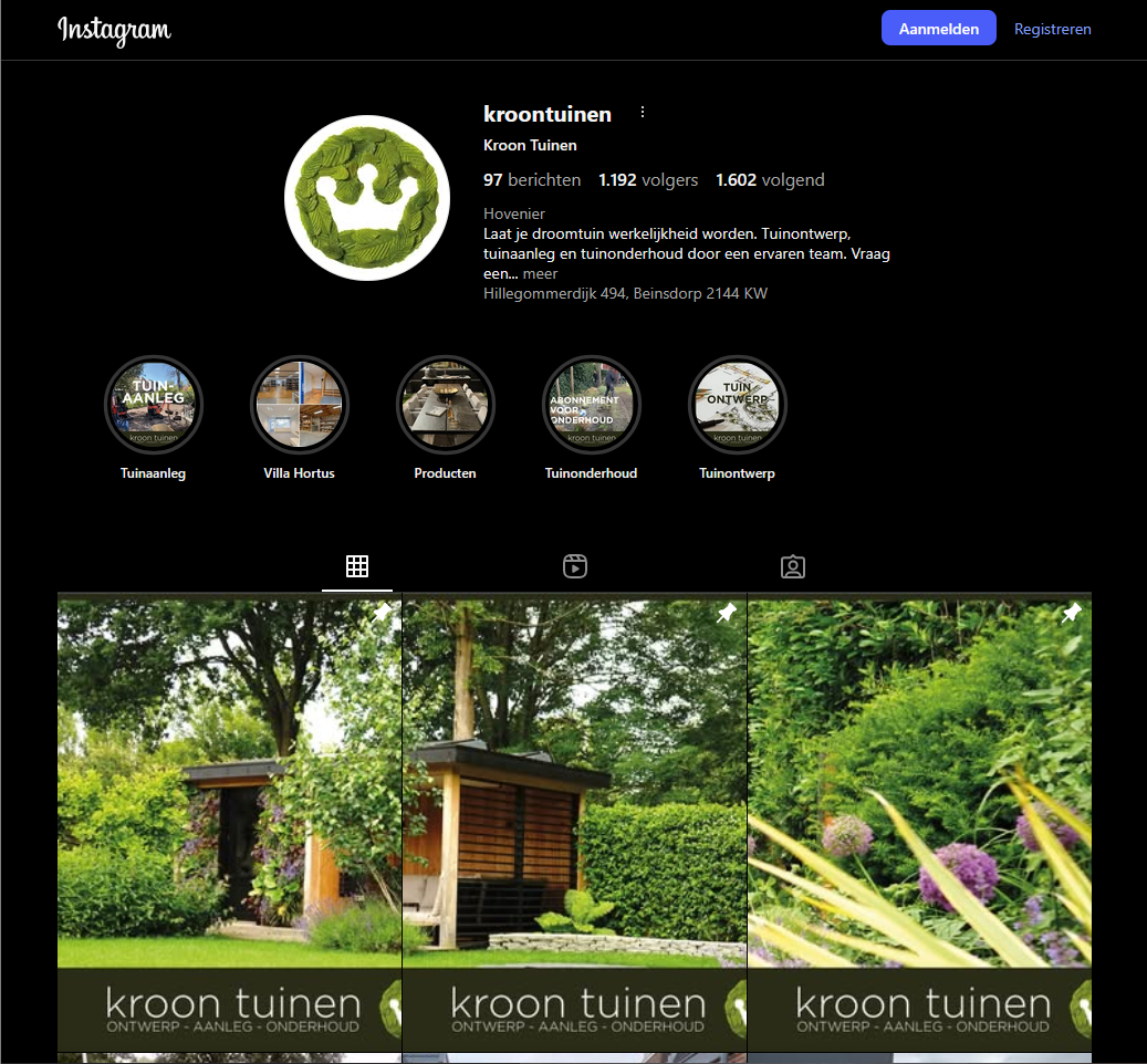 Kroon Tuinen Instagram